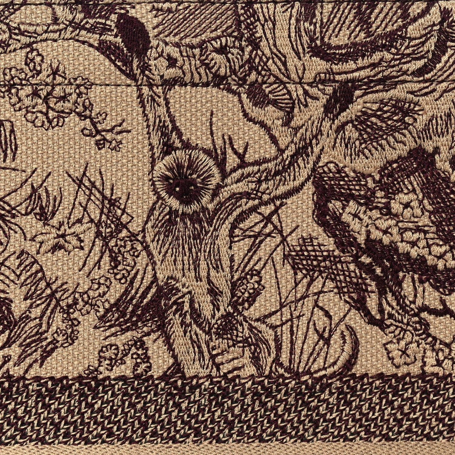 Christian Dior Canvas Embroidered Large Dioriviera Toile De Jouy Book Tote Burgundy 11 of 11