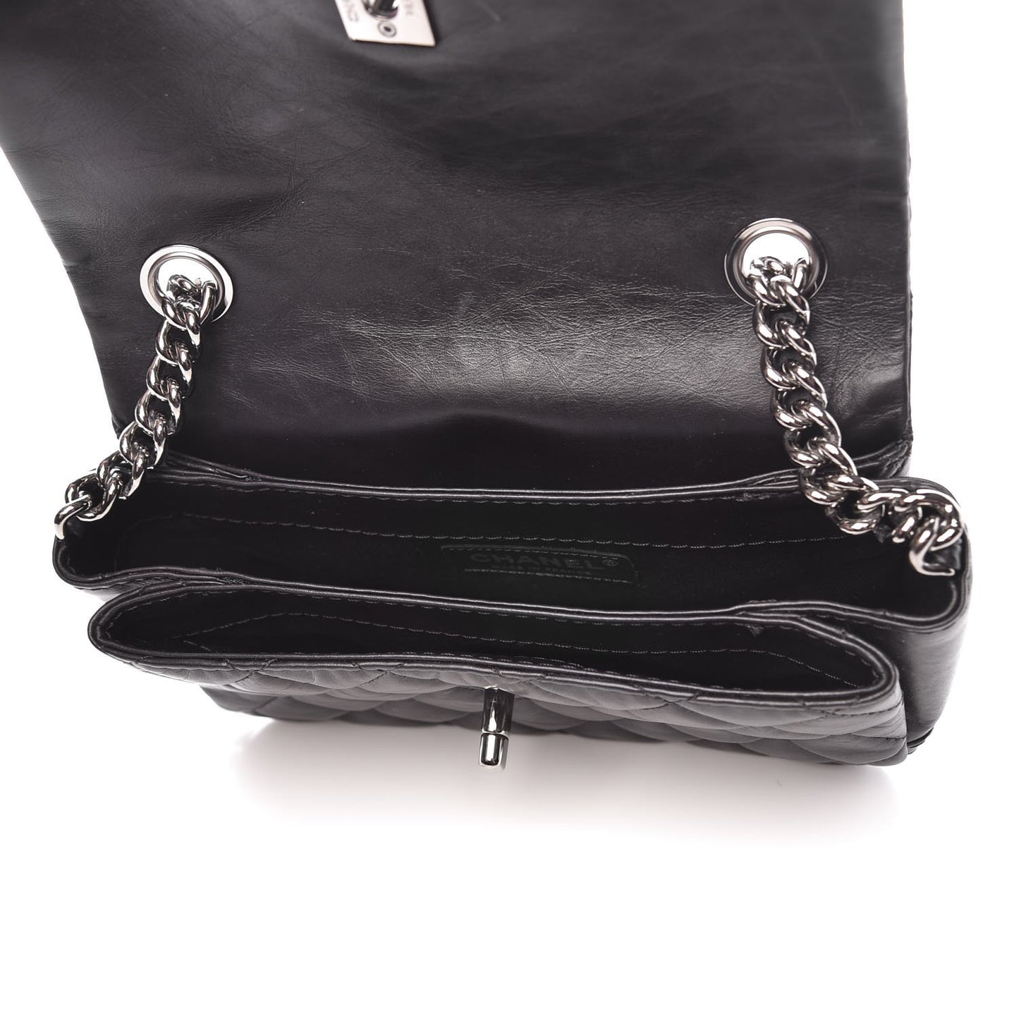 Calfskin Quilted Mini Lady Pearly Flap Black