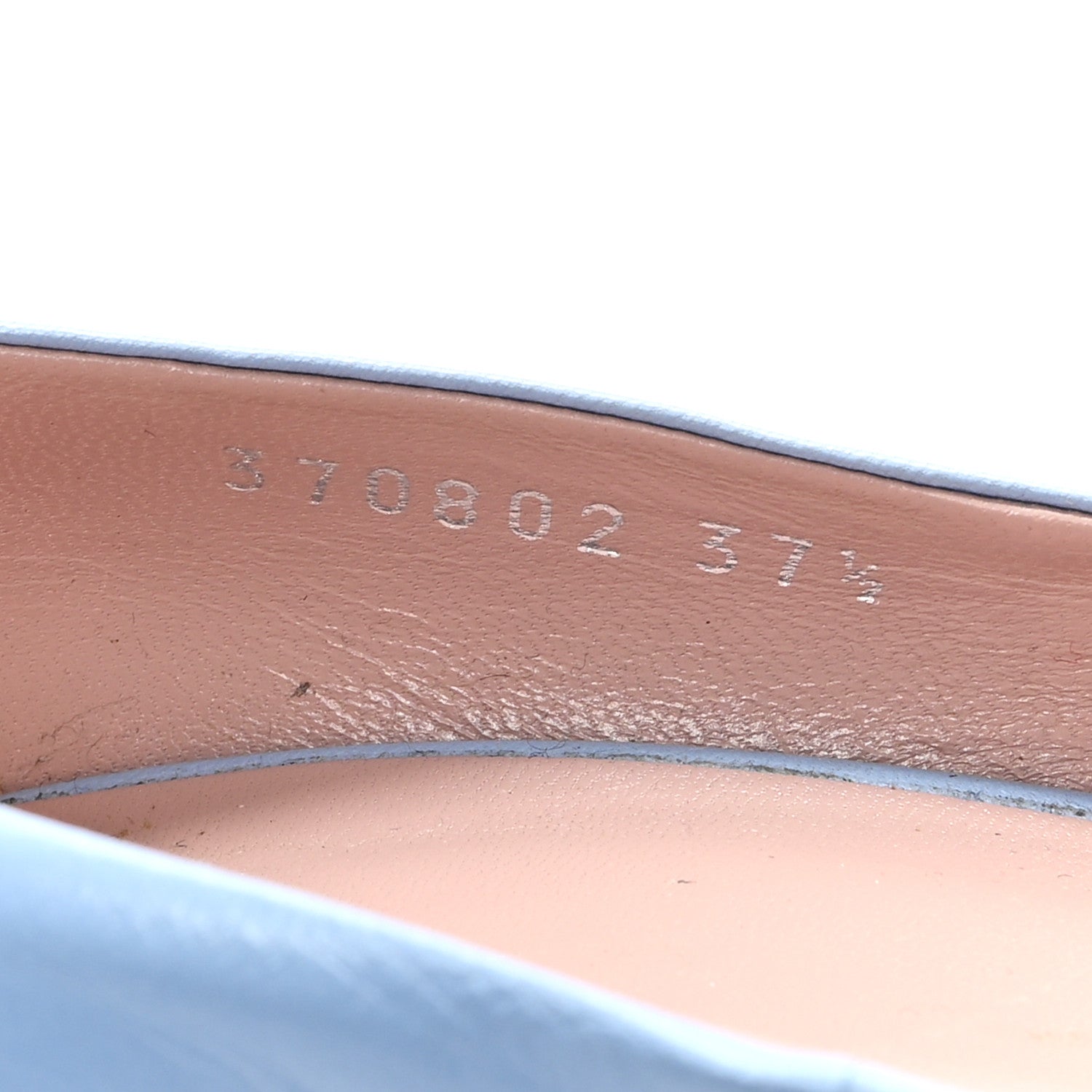 Gucci Malaga Kid Studded Cap Toe Coline Pumps 37.5 Mineral Blue 9 of 9