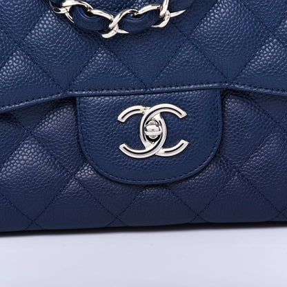 Chanel Caviar Quilted Jumbo Single Flap Navy 10 of 11