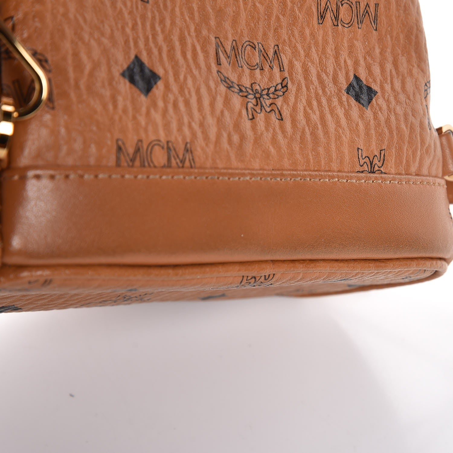 MCM Visetos Side Stud X-Mini Stark Backpack Cognac 10 of 10