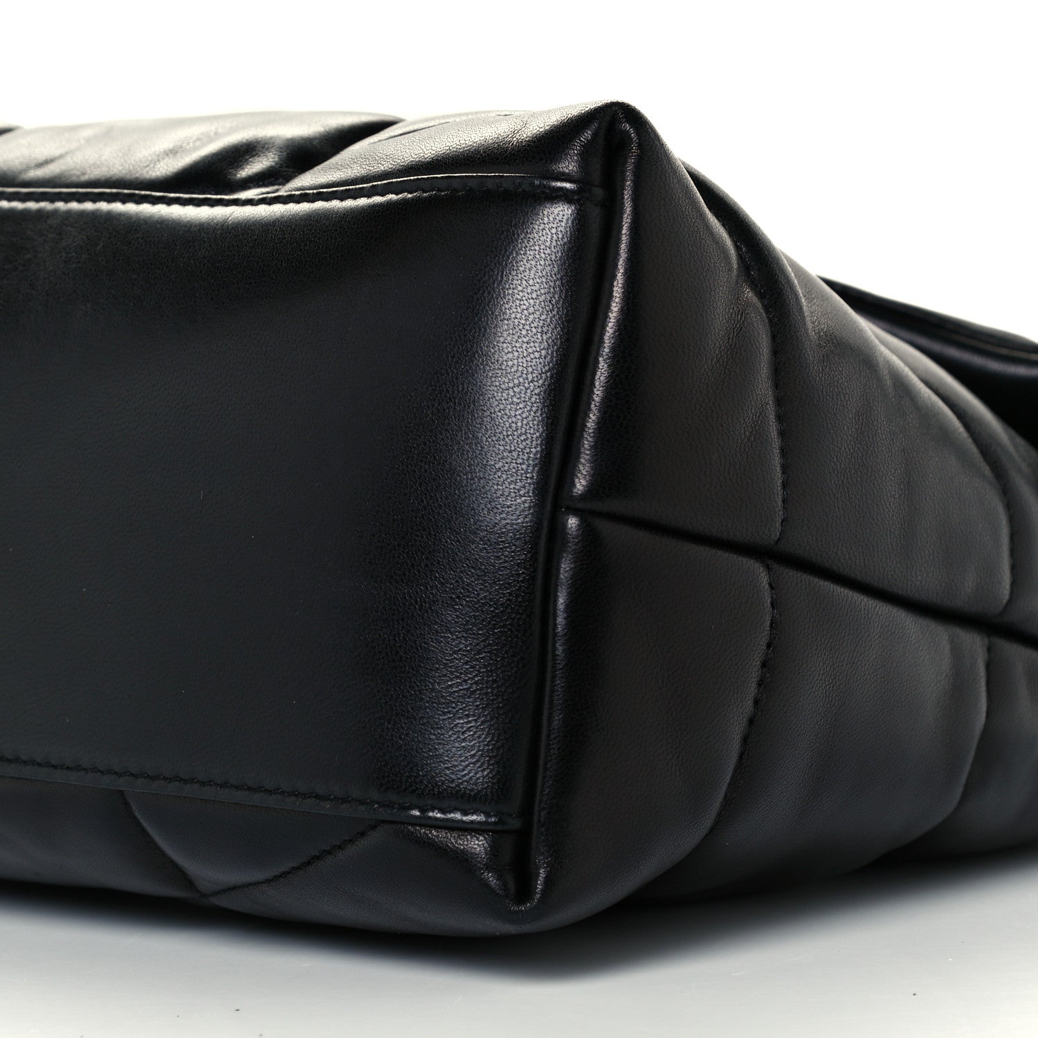 Saint Laurent Lambskin Quilted Medium Loulou Puffer Monogram Chain Satchel Black 11 of 11