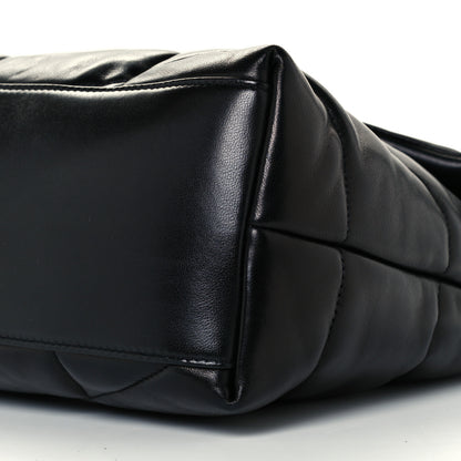 Saint Laurent Lambskin Quilted Medium Loulou Puffer Monogram Chain Satchel Black 11 of 11