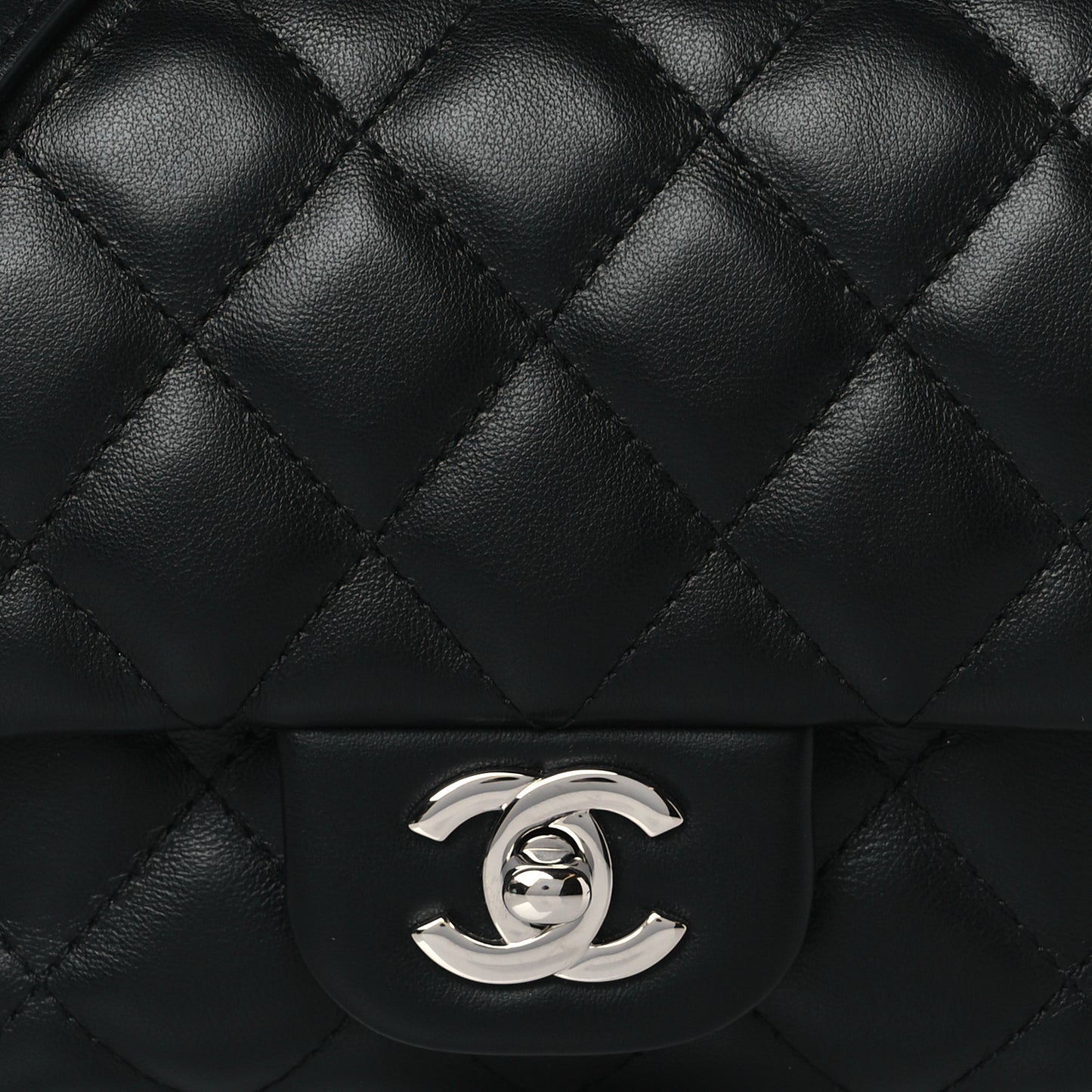 Calfskin Quilted CC Uniform Flap Belt Bag Black