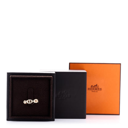 Hermes 18K Rose Gold PM Chaine d'Ancre Enchainee Ring 53 6.5 7 of 7