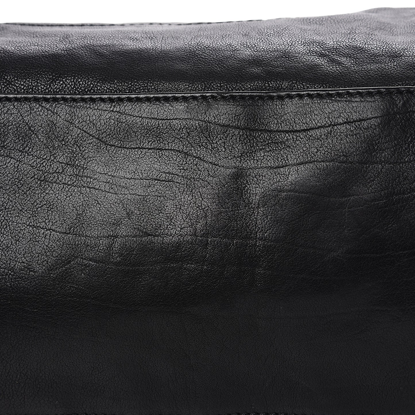 Glazed Calfskin East West Modern Chain Tote Black