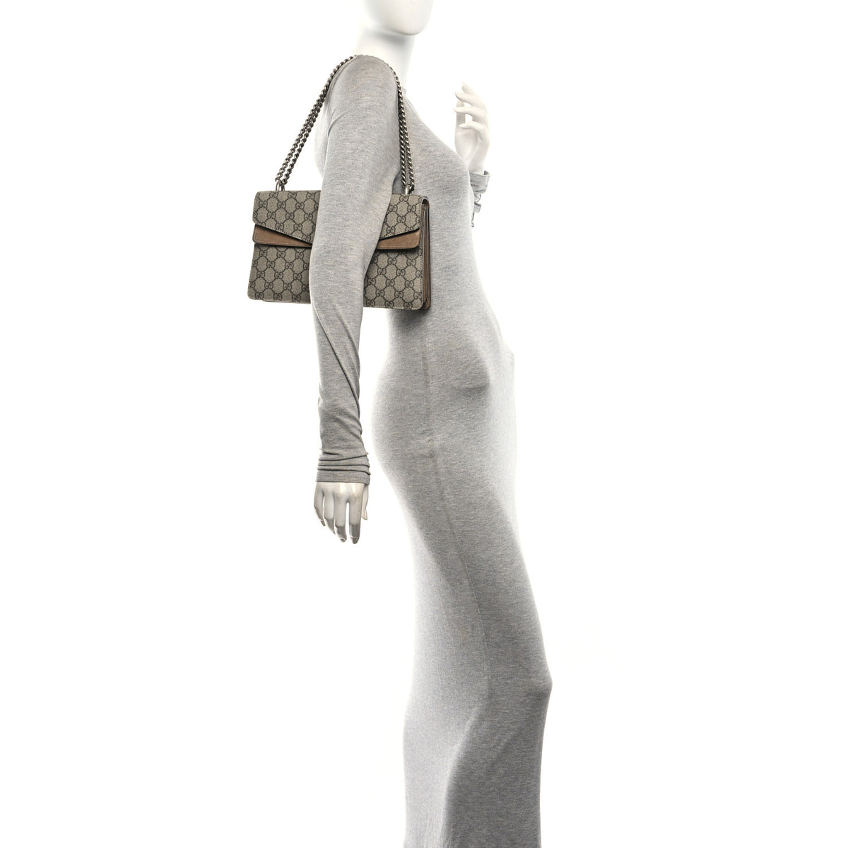 Gucci GG Supreme Monogram Small Dionysus Shoulder Bag Taupe 2 of 10