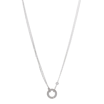 Cartier 18K White Gold 2 Diamond LOVE Necklace 1 of 7