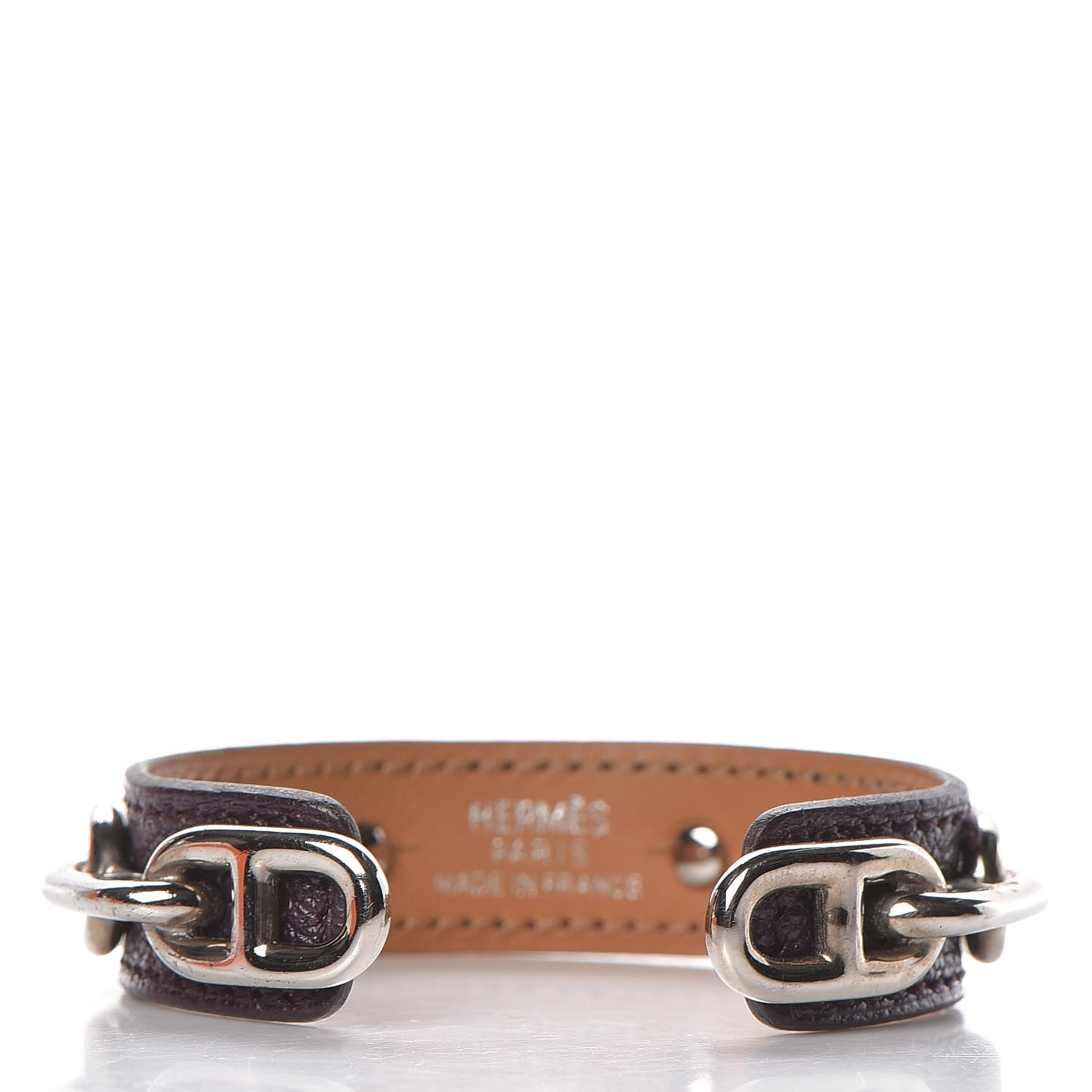Hermes Chevre Mysore Chaine D'Ancre Bracelet M Raisin 3 of 6