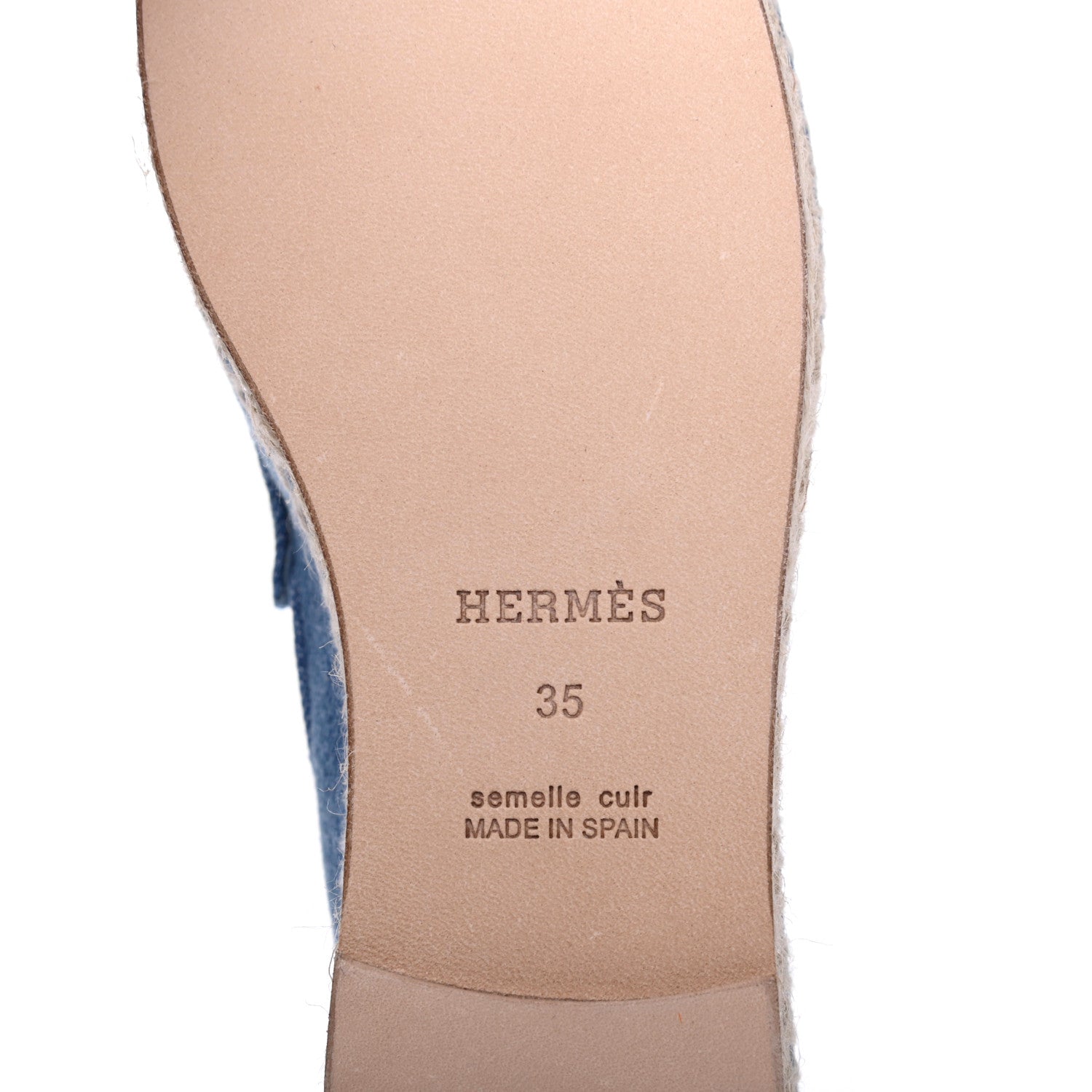 Hermes Denim Canvas Womens Trip Espadrilles 35 Bleu Clair 6 of 9