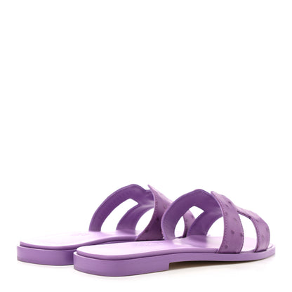 Hermes Ostrich Oran Sandals 36 Violet 4 of 9