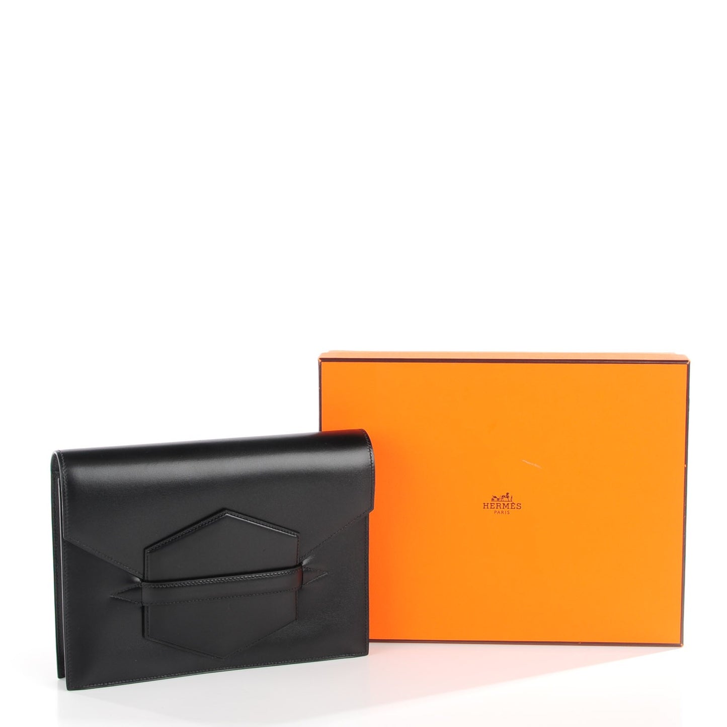 Box Calfskin Faco Clutch Black