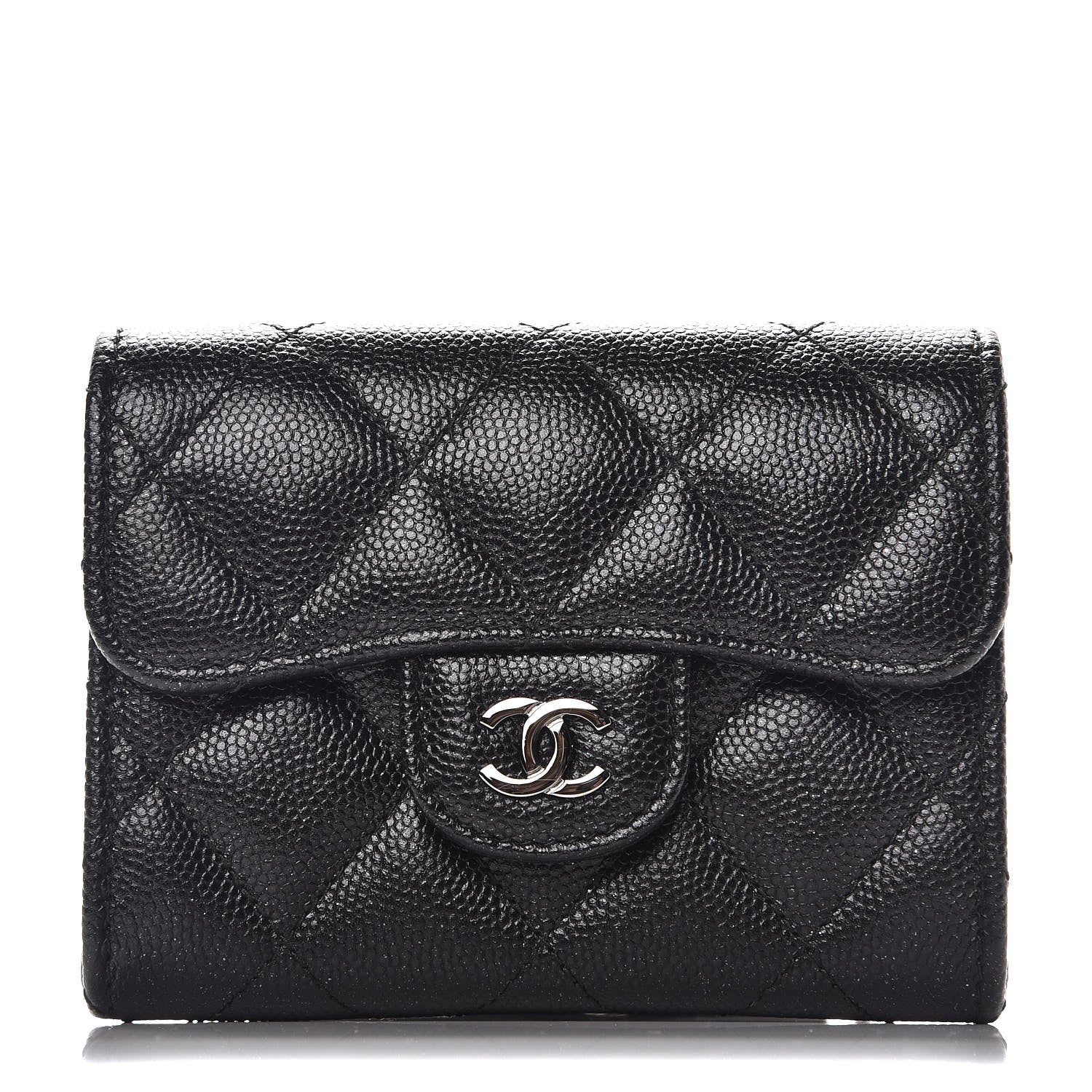 Chanel Iridescent Caviar Quilted Card Holder Black 1 of 9