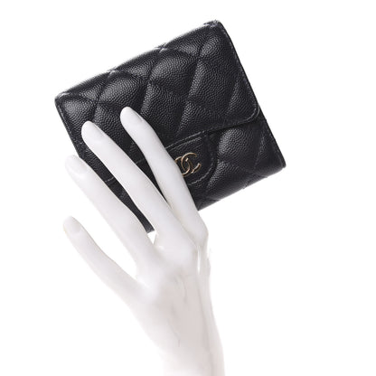 Chanel Caviar Quilted Compact Flap Wallet Navy 2 of 10