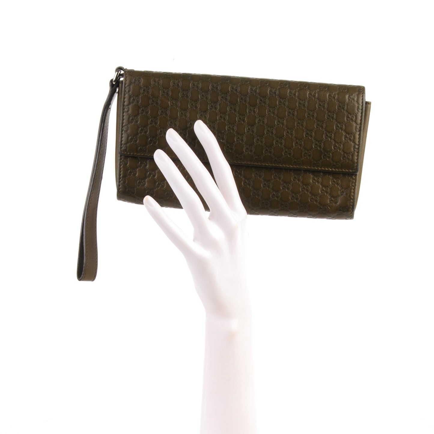 Microguccissima Travel Document Case Olive