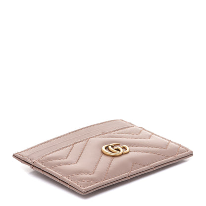 Gucci Calfskin Matelasse GG Marmont Card Holder Porcelain Rose 4 of 7