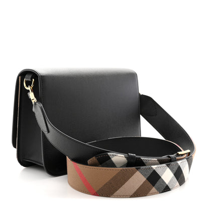 Burberry Derby Calfskin House Check Mackford Crossbody Bag Black 3 of 10