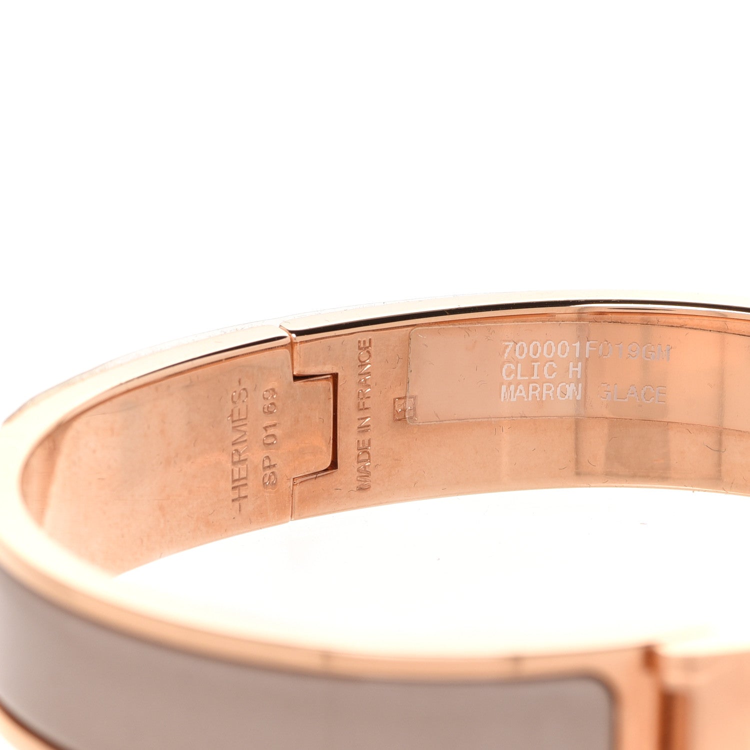 Hermes Enamel Narrow Clic Clac H Bracelet GM Marron Glace 5 of 6