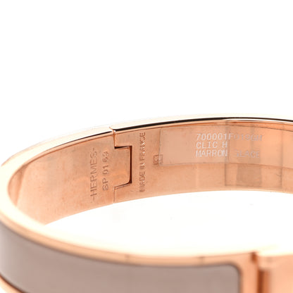 Hermes Enamel Narrow Clic Clac H Bracelet GM Marron Glace 5 of 6