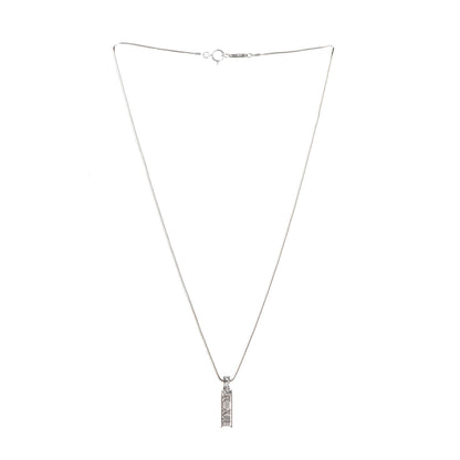 Tiffany 18K White Gold Diamond Atlas Bar Drop Pendant Necklace 3 of 8