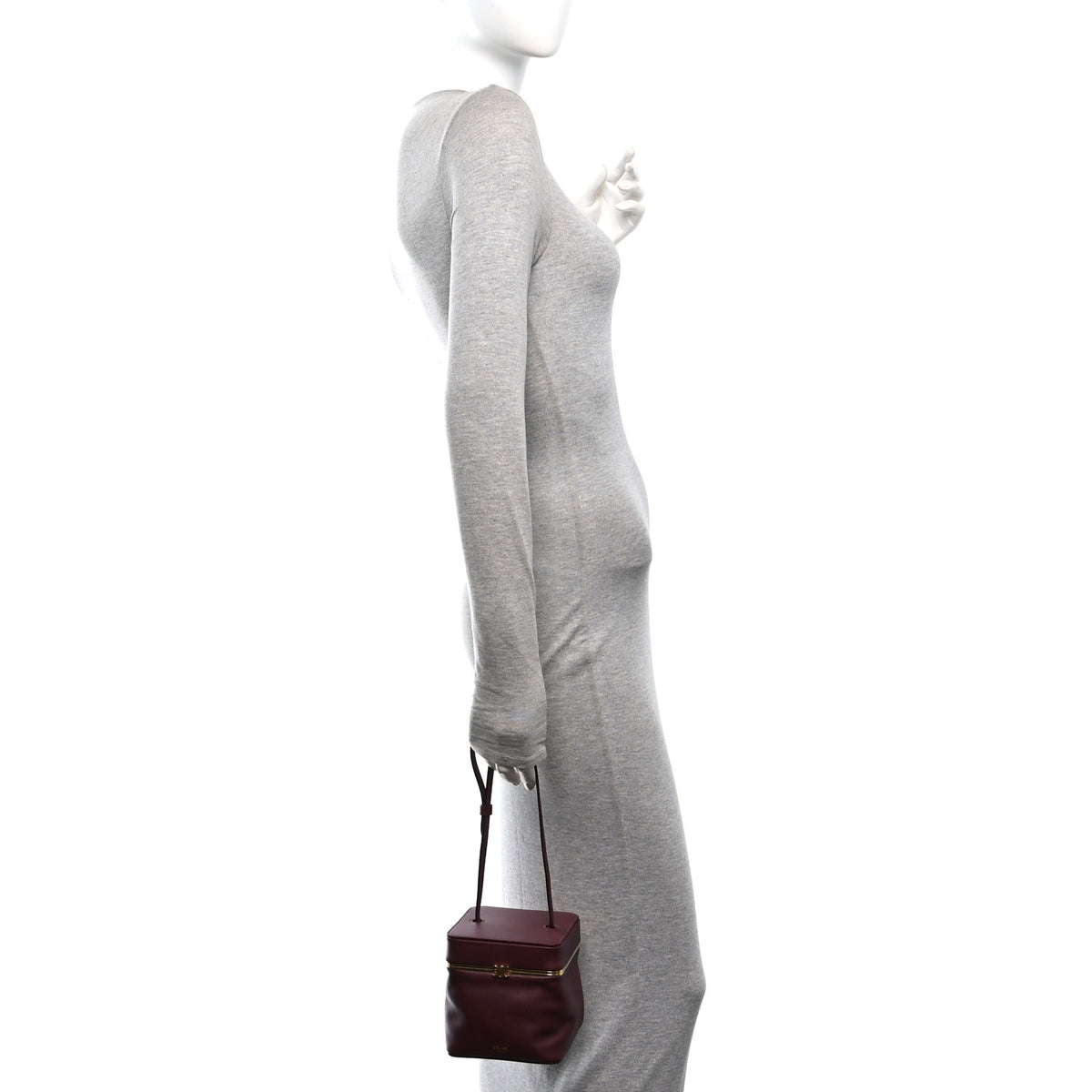 Celine Supple Calfskin Cube Frame Bag Syrah 2 of 10