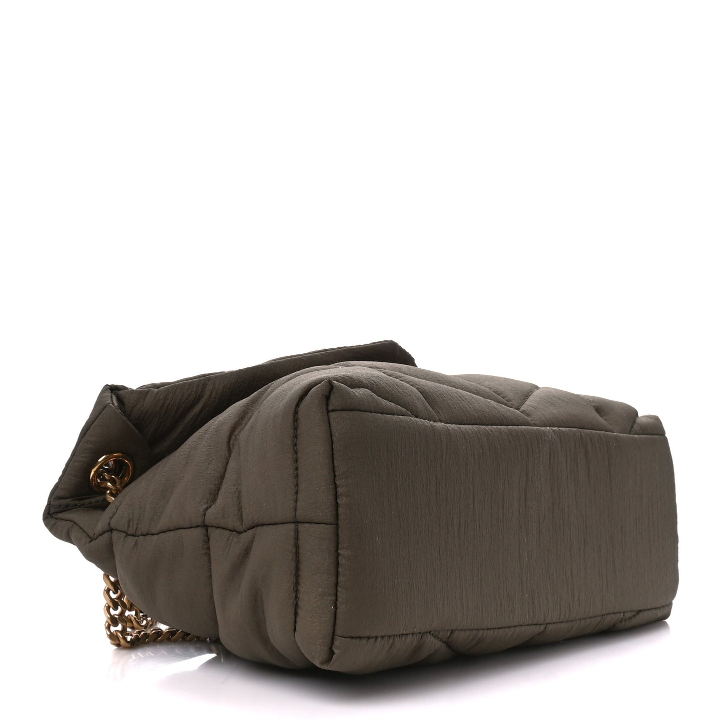 Nylon Quilted Small Loulou Puffer Monogram Chain Satchel Military Green