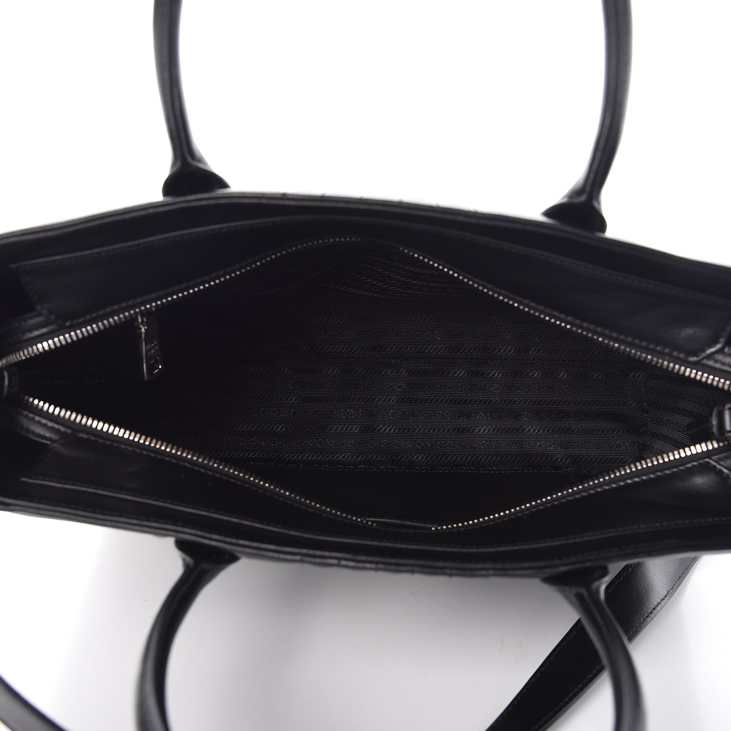 Prada Soft Calfskin Impunture Diagramme Tote Black 6 of 13