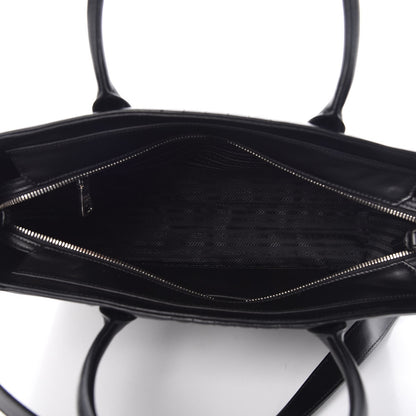 Prada Soft Calfskin Impunture Diagramme Tote Black 6 of 13