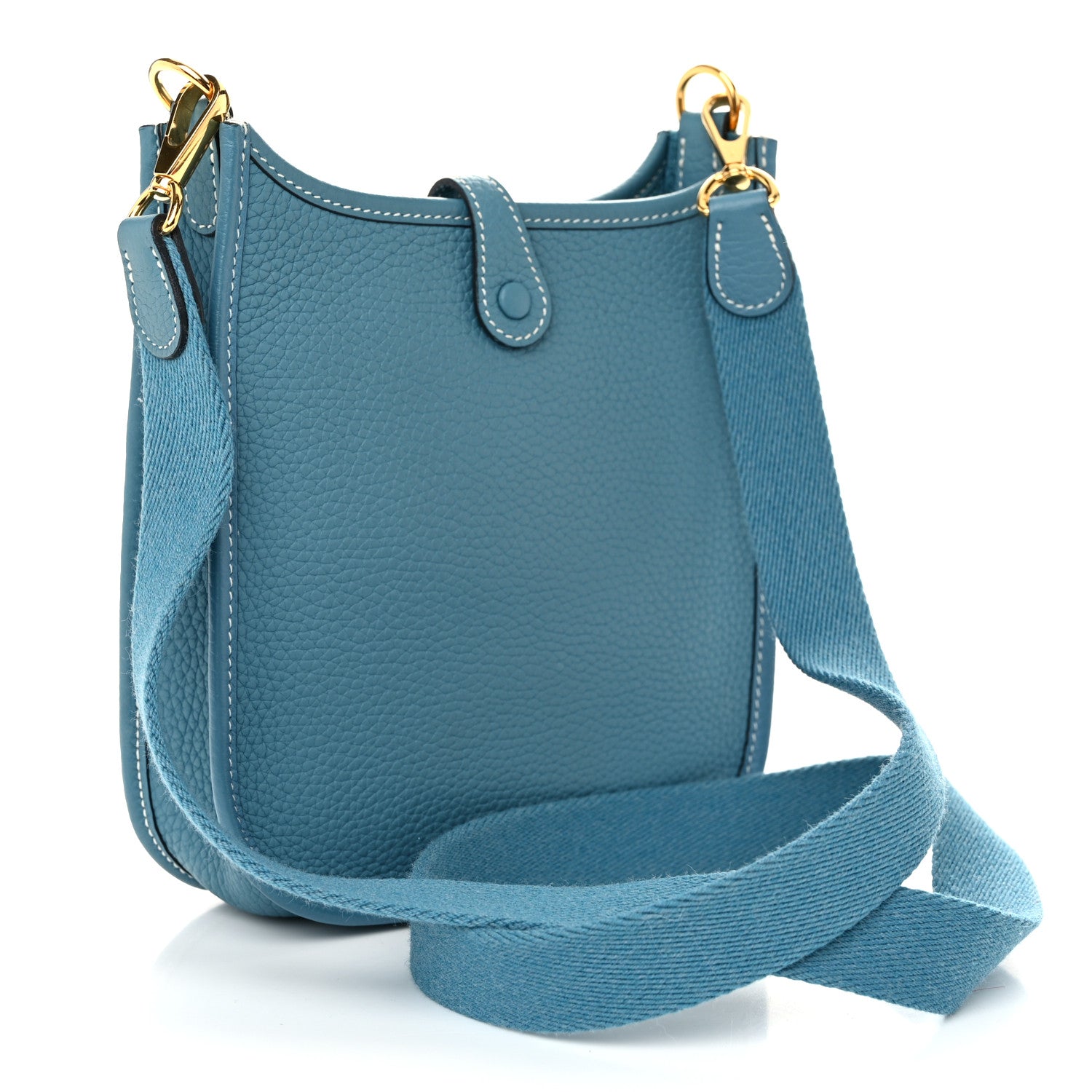 Hermes Taurillon Clemence Evelyne TPM New Blue Jean 3 of 11