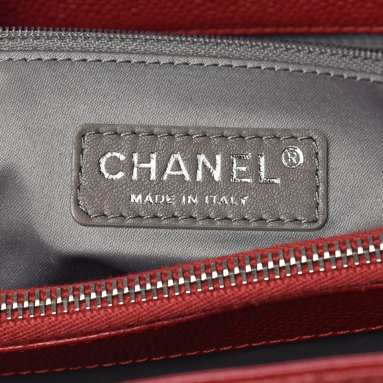 Chanel Caviar Quilted Grand Shopping Tote GST Red 6 of 13