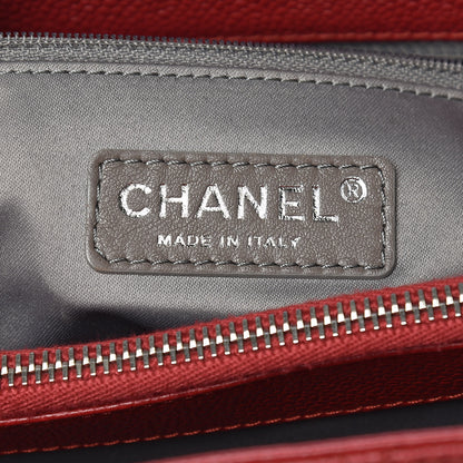 Chanel Caviar Quilted Grand Shopping Tote GST Red 6 of 13