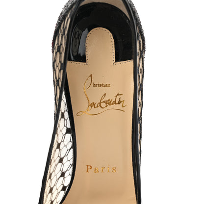 Christian Louboutin Rete Resille Fetish Lace Spider 130 Peep Toe Pumps 37 Black 6 of 10