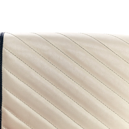 Gucci Vintage Effect Calfskin Matelasse Diagonal Torchon GG Marmont Chain Wallet Mystic White Blue Agata 18 of 21