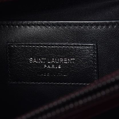 Saint Laurent Sheepskin Matelasse Chevron Monogram Large College Satchel Amaranto 9 of 10