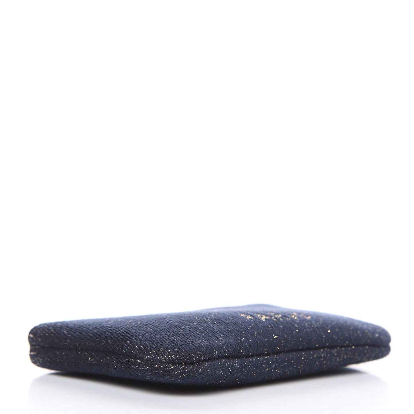 Lurex Canvas Deauville Cosmetic Pouch Navy Blue Gold