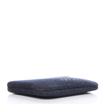 Chanel Lurex Canvas Deauville Cosmetic Pouch Navy Blue Gold 4 of 8