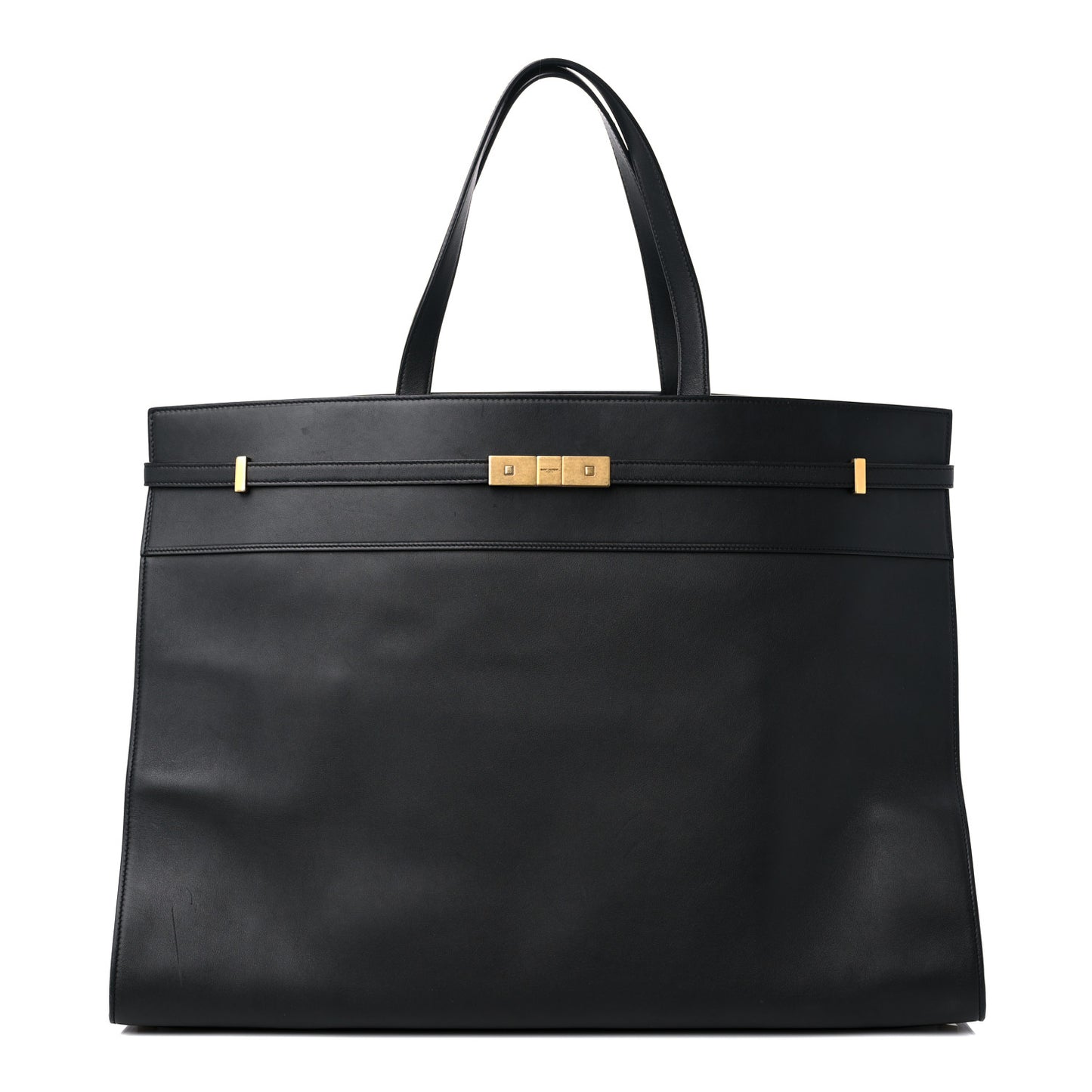 Calfskin Large Manhattan Shopper Tote Black