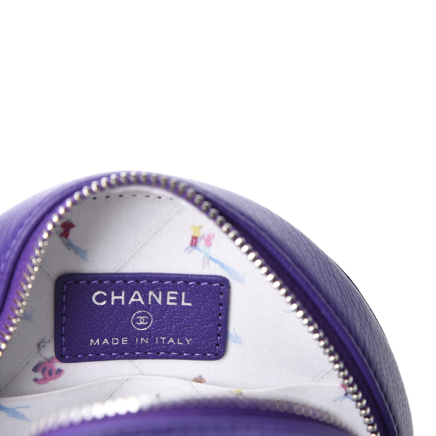 Chanel Calfskin Round Clutch With Chain Purple 5 of 8