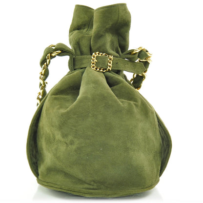 Chanel Suede Pouch Bag Green 1 of 8