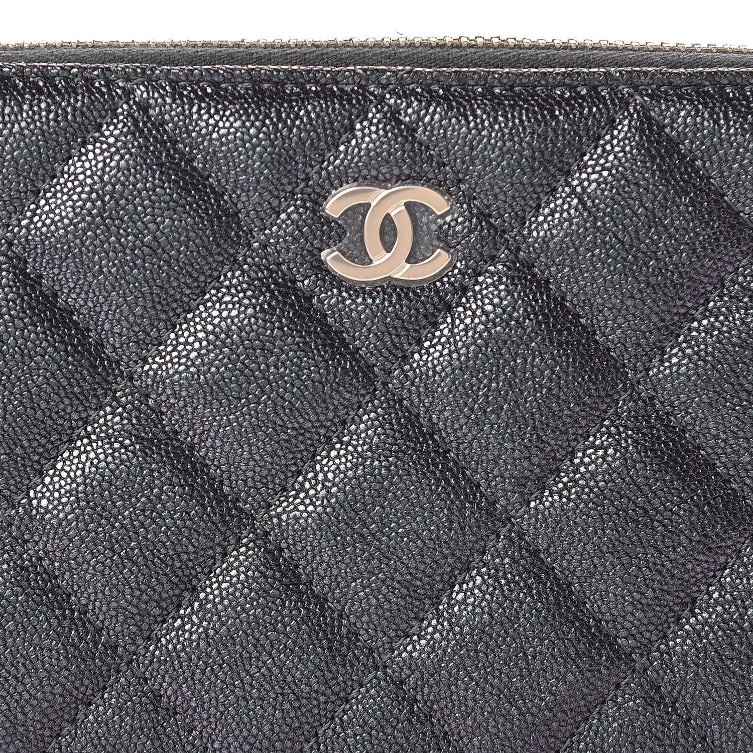 Chanel Iridescent Caviar Quilted Clutch With Chain Black 10 of 13
