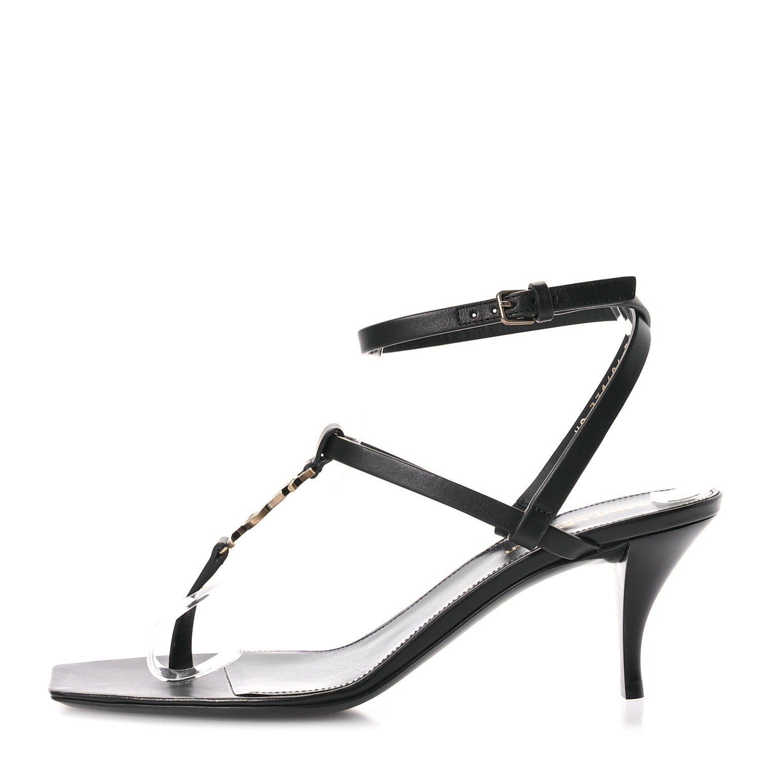 Saint Laurent Calfskin Cassandra 60 Sandals 38 Black 1 of 7