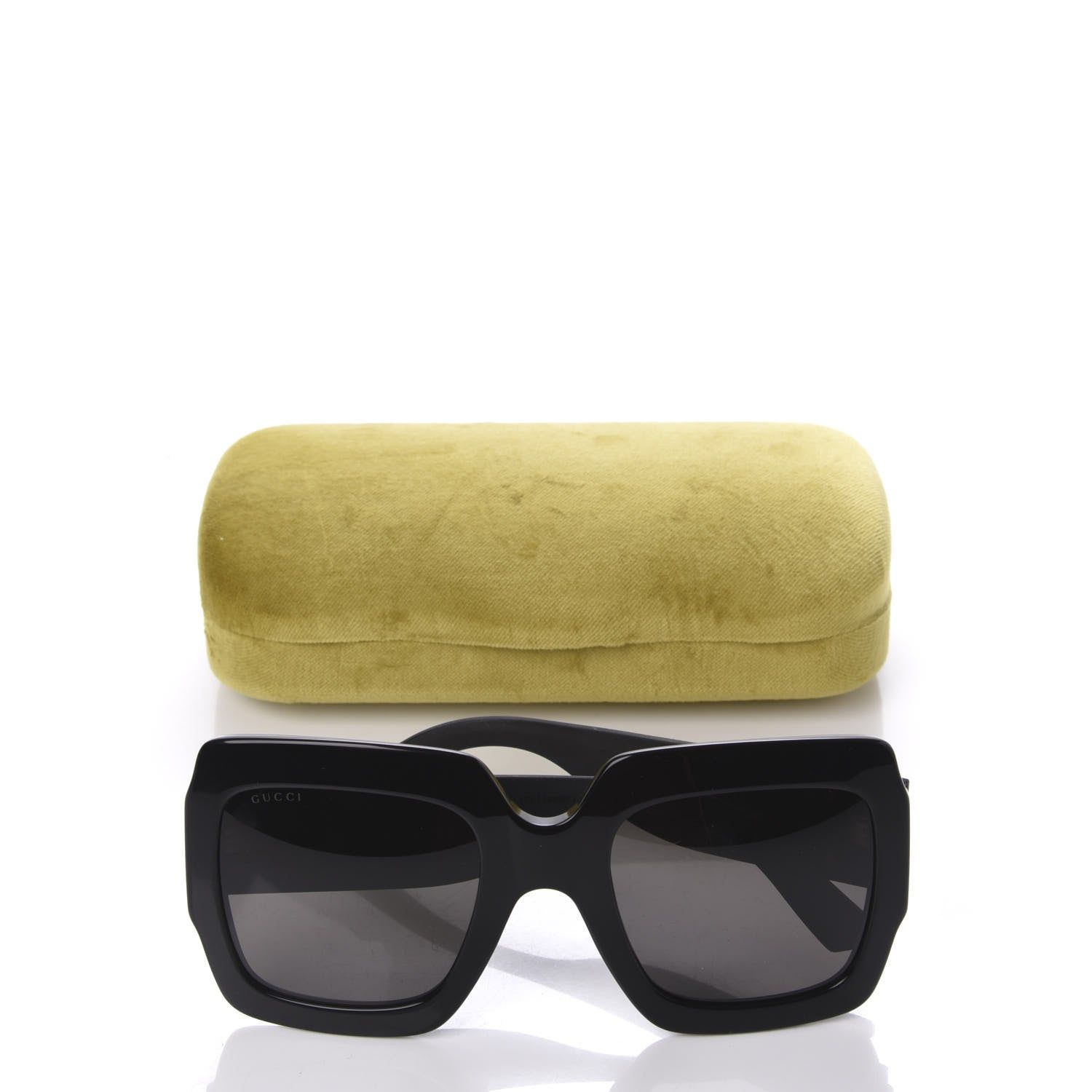 Gucci Square Frame GG0102S Sunglasses Glitter Gold 8 of 8