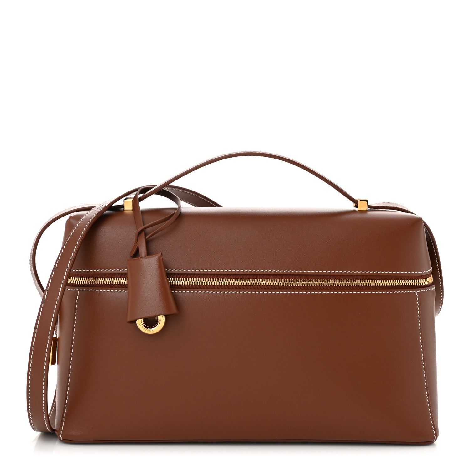 Loro Piana Saddle Calfskin Extra Bag L27 Bark Tree 1 of 9