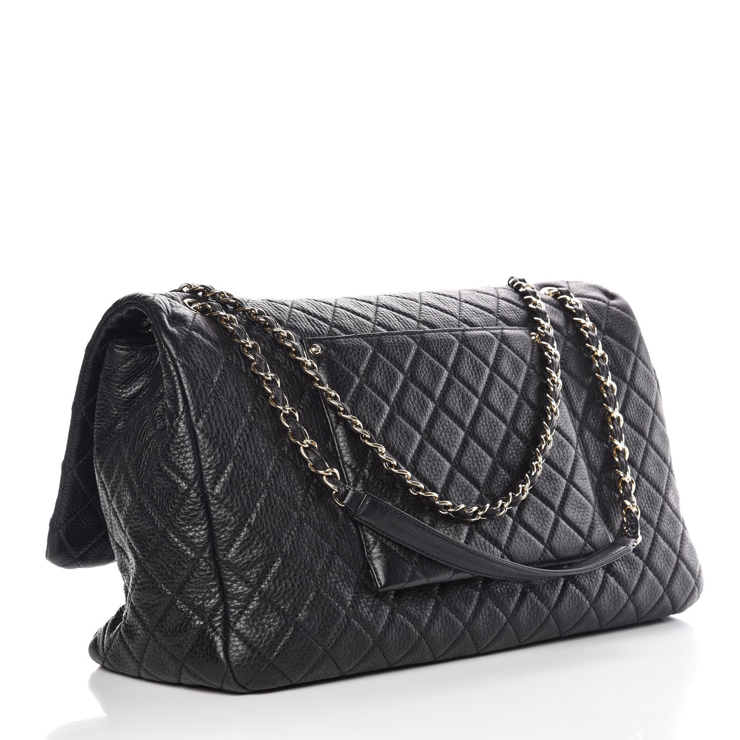 Chanel Calfskin Quilted XXL Travel Flap Bag Black 3 of 9