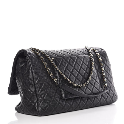 Chanel Calfskin Quilted XXL Travel Flap Bag Black 3 of 9
