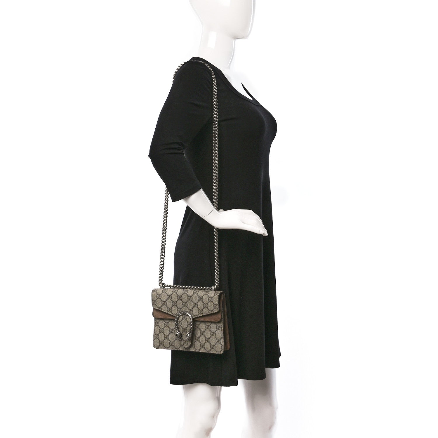 Gucci GG Supreme Monogram Mini Dionysus Shoulder Bag Taupe 2 of 9