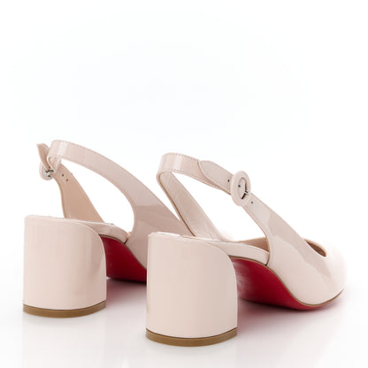 Christian Louboutin Patent So Jane Sling 55 Pump 39 Leche 5 of 9