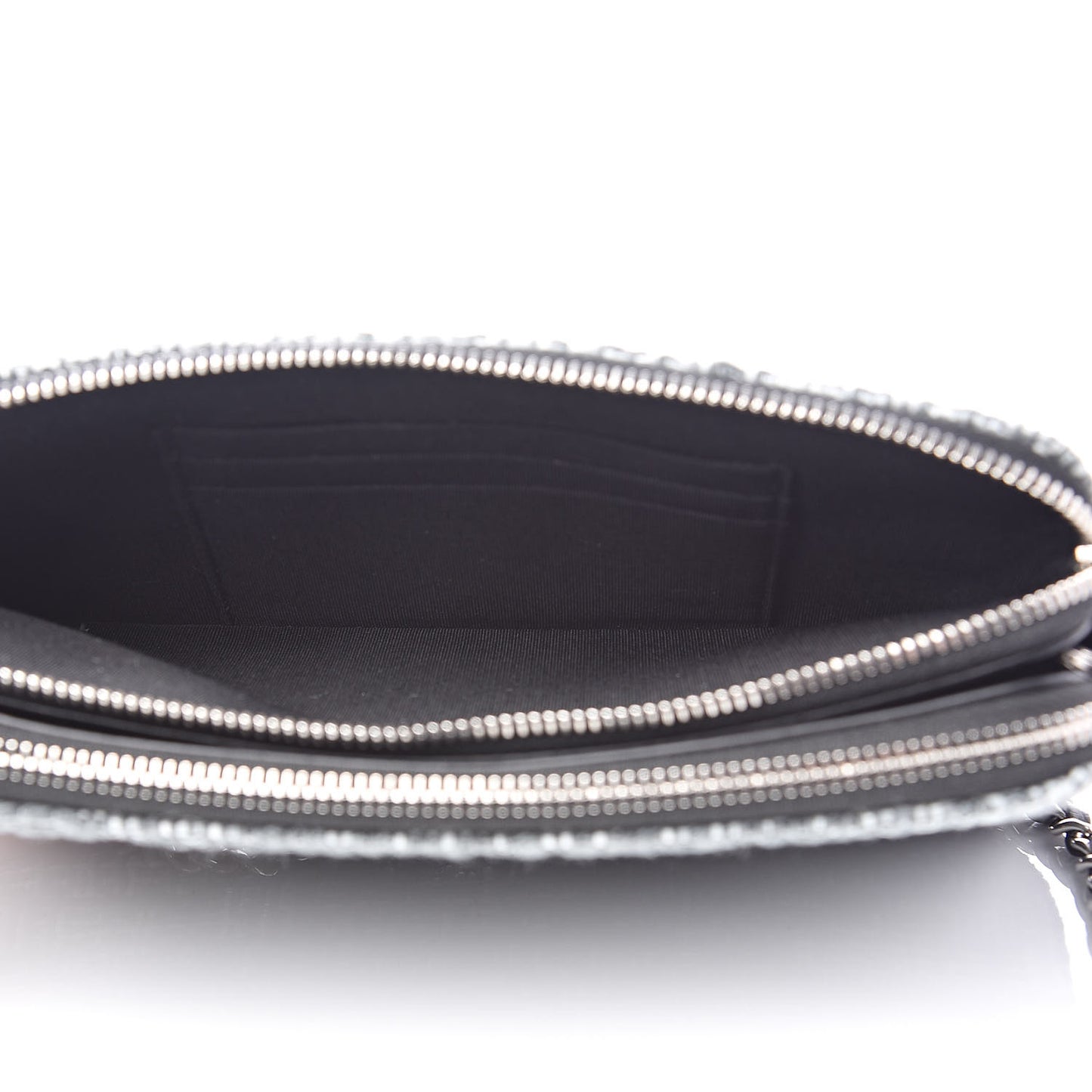 Canvas Small Deauville Clutch With Chain Charcoal