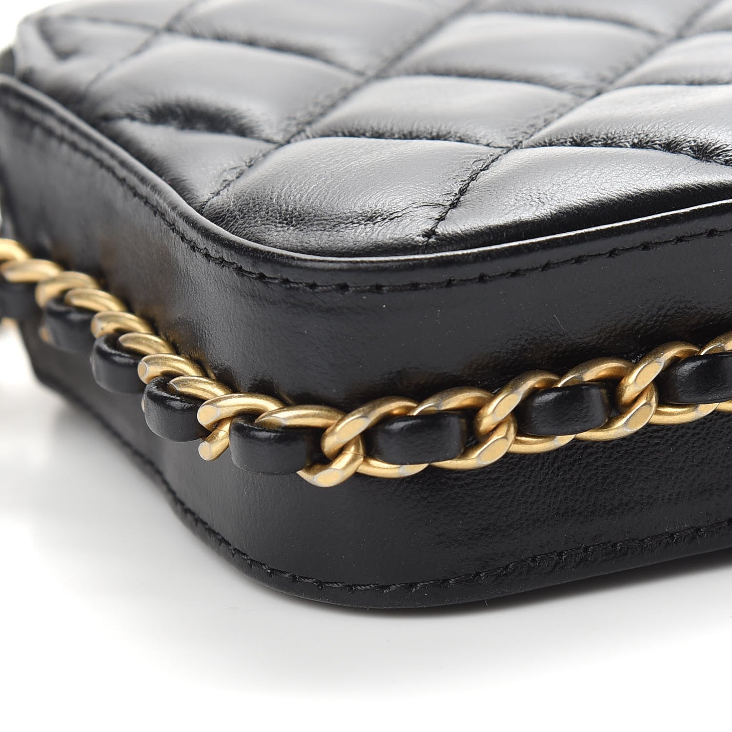 Chanel Lambskin Quilted Small Clutch With Chain Black 8 of 9