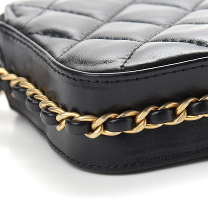 Chanel Lambskin Quilted Small Clutch With Chain Black 8 of 9